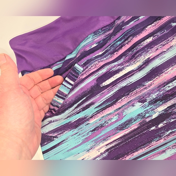 Athleta Women's Swift Zip Skort Size 6 Purple Brushstroke Deaign F-0115 - Picture 3 of 11